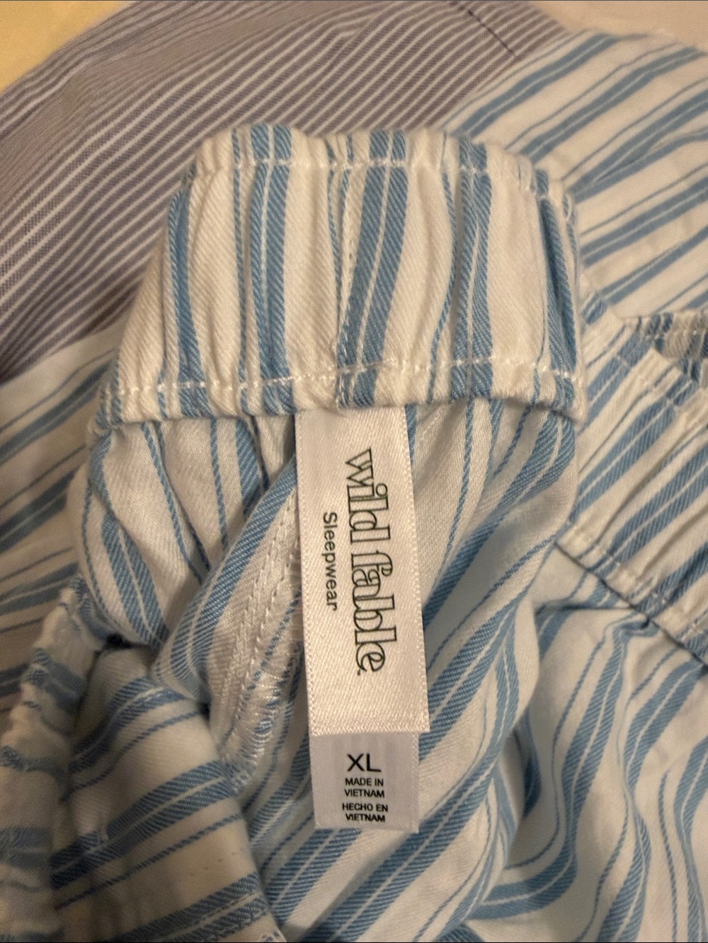 Wild Fable Blue Striped Lounge Pants Lace Trim Women's Size XL NWT - Picture 6 of 7